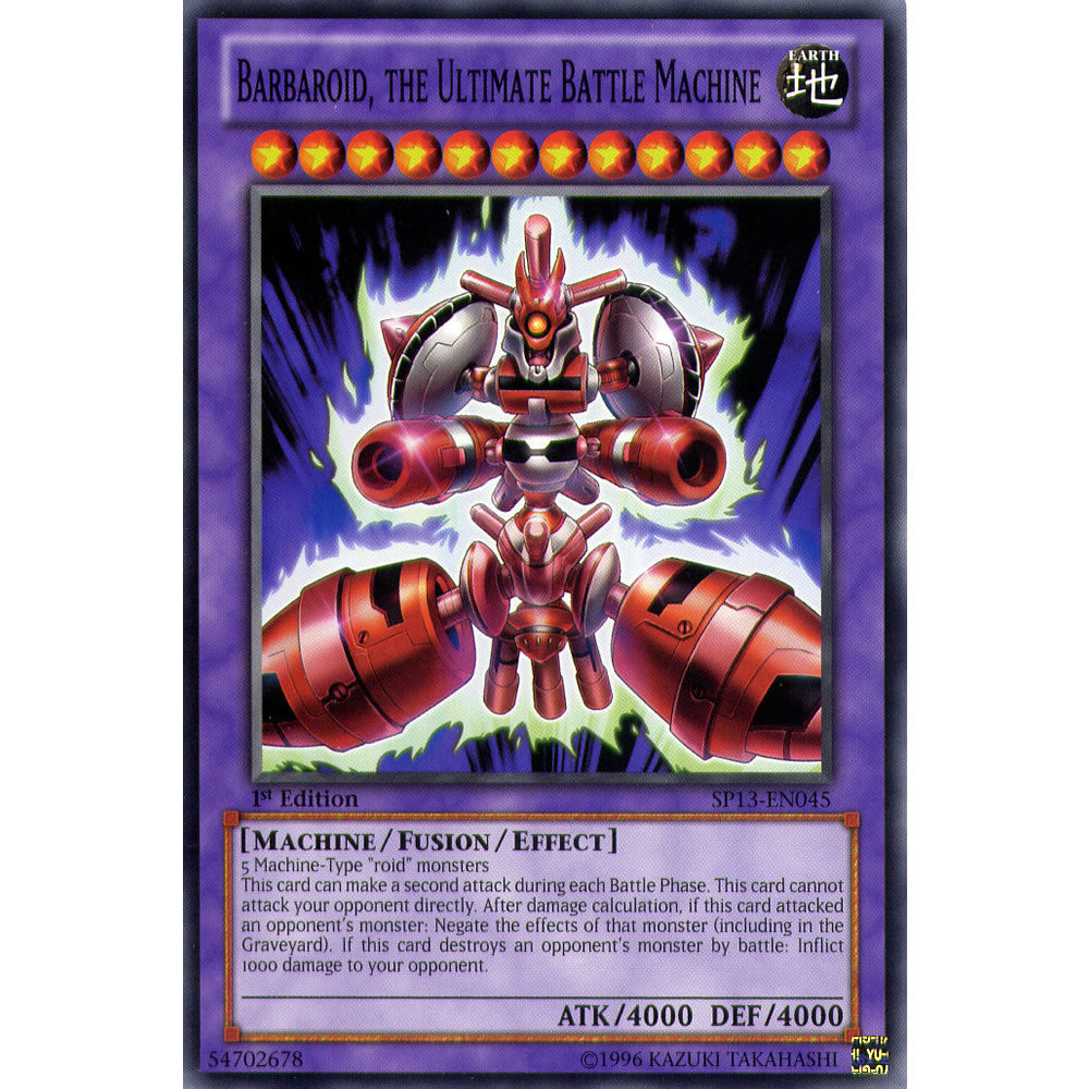 Barbaroid, the Ultimate Battle Machine SP13-EN045 Yu-Gi-Oh! Card from the Star Pack 2013 Set