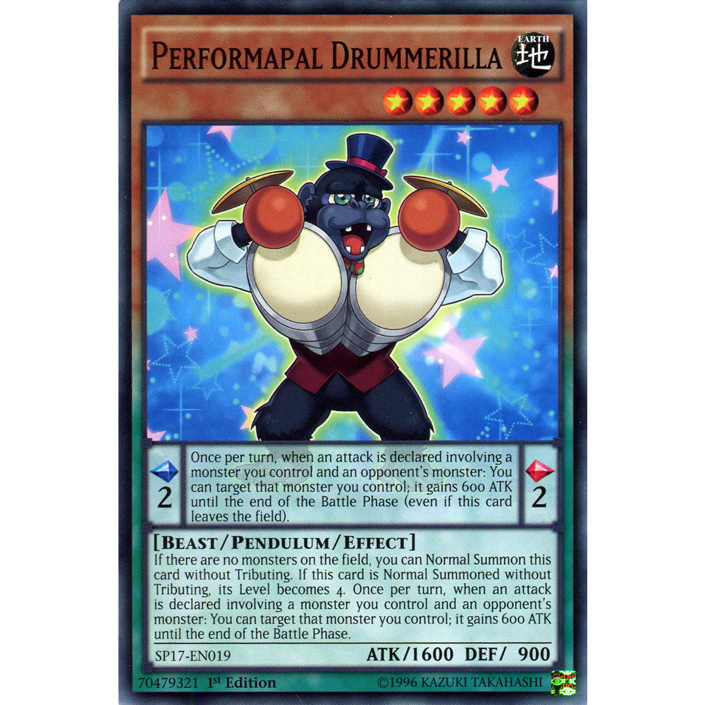 Performapal Drummerilla SP17-EN019 Yu-Gi-Oh! Card from the Star Pack 17 Set