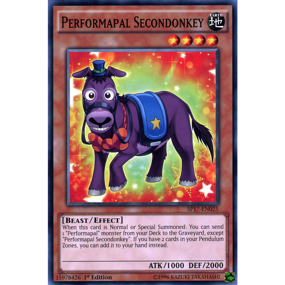 Performapal Secondonkey SP17-EN025 Yu-Gi-Oh! Card from the Star Pack 17 Set