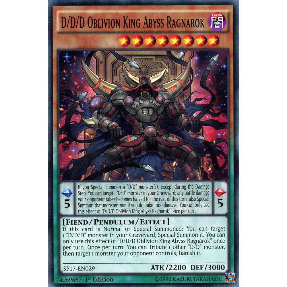 D/D/D Oblivion King Abyss Ragnarok SP17-EN029 Yu-Gi-Oh! Card from the Star Pack 17 Set