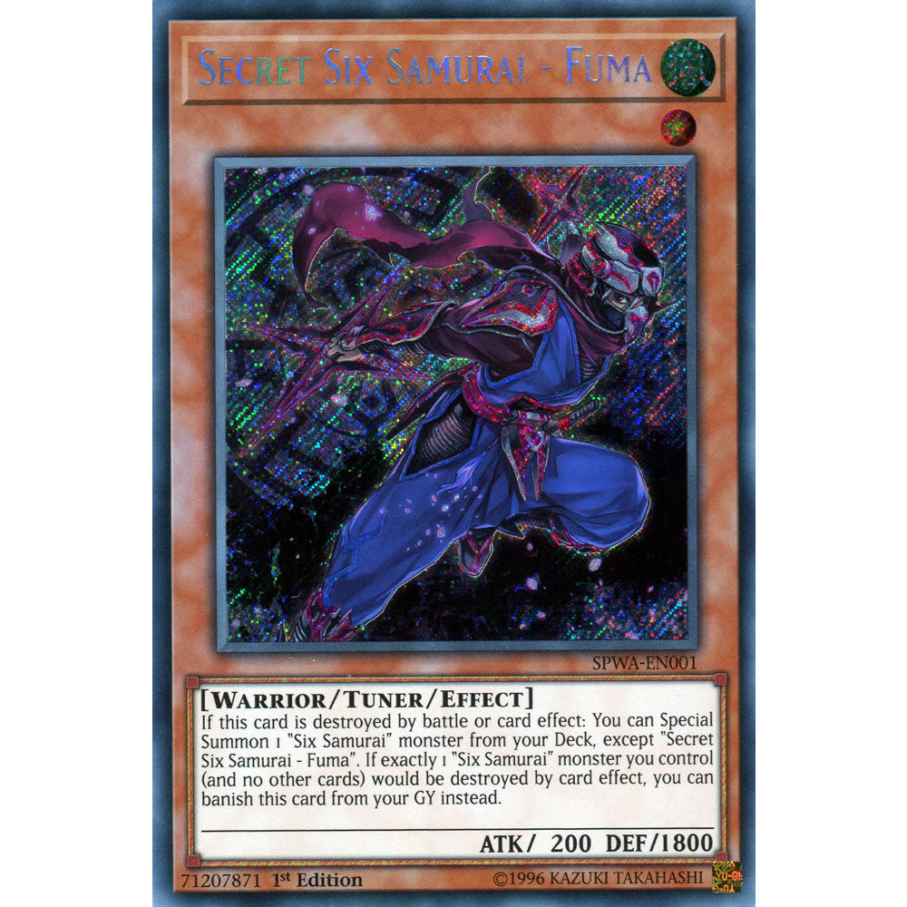 Secret Six Samurai - Fuma SPWA-EN001 Yu-Gi-Oh! Card from the Spirit Warriors Set