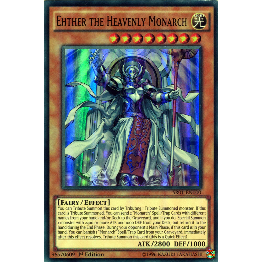 Ehther the Heavenly Monarch SR01-EN000 Yu-Gi-Oh! Card from the Emperor of Darkness Set