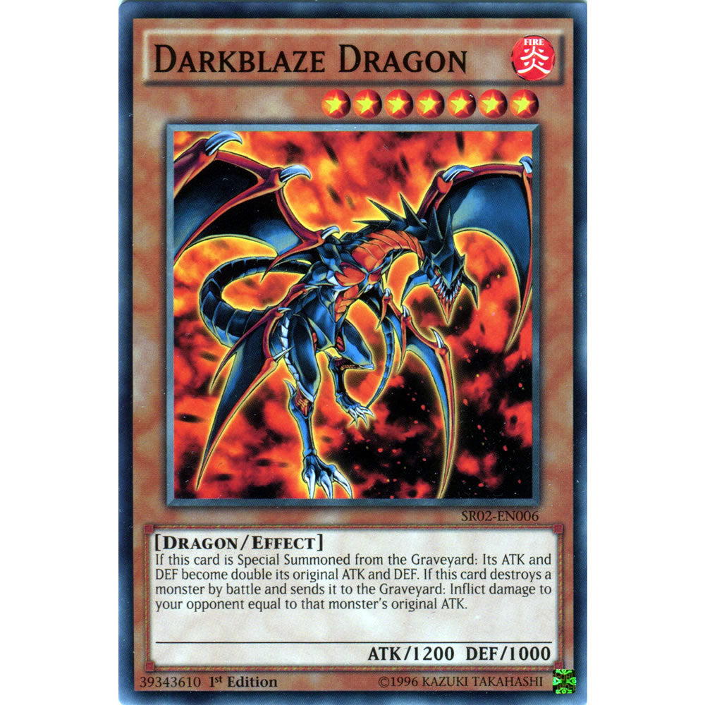 Darkblaze Dragon SR02-EN006 Yu-Gi-Oh! Card from the Rise of the True Dragons Set