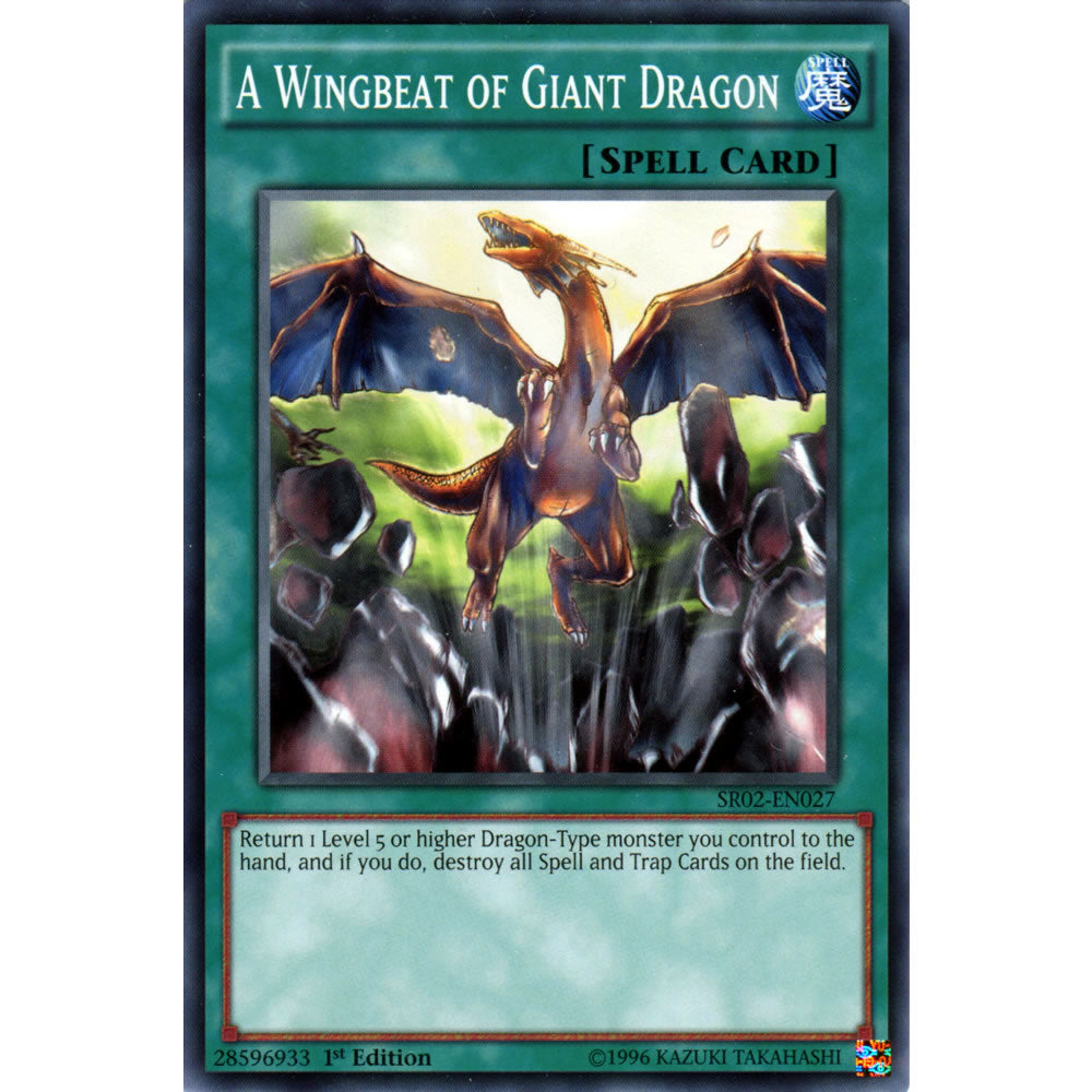A Wingbeat of Giant Dragon SR02-EN027 Yu-Gi-Oh! Card from the Rise of the True Dragons Set