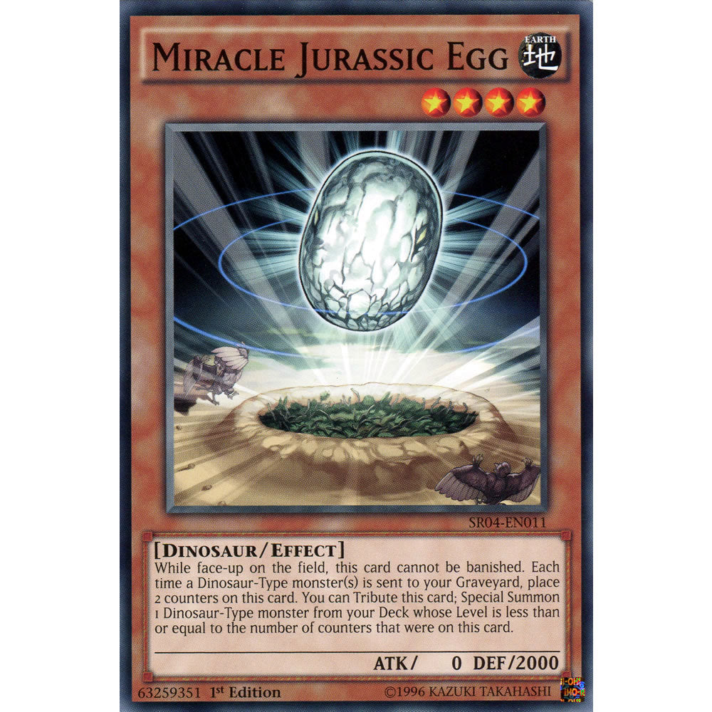Miracle Jurassic Egg SR04-EN011 Yu-Gi-Oh! Card from the Dinomasher's Fury Set