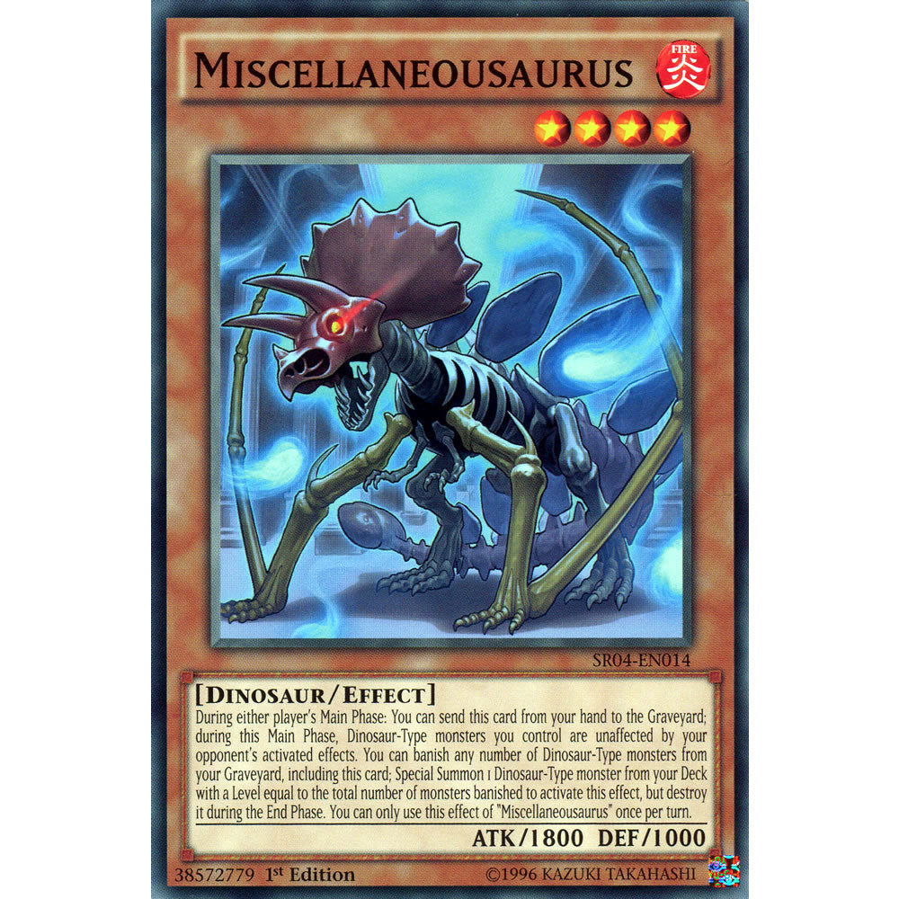 Miscellaneousaurus SR04-EN014 Yu-Gi-Oh! Card from the Dinomasher's Fury Set