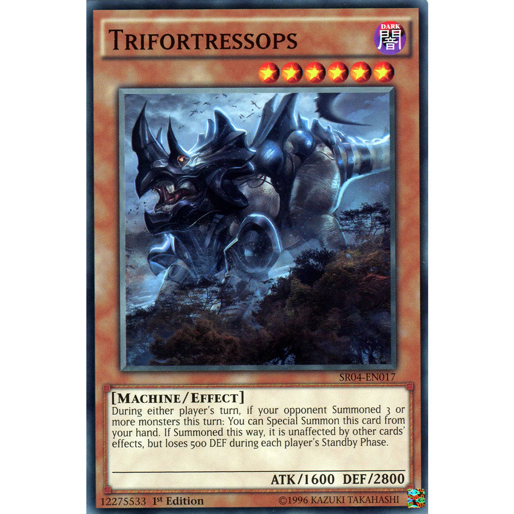 Trifortressops SR04-EN017 Yu-Gi-Oh! Card from the Dinomasher's Fury Set