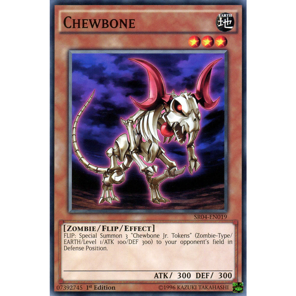 Chewbone SR04-EN019 Yu-Gi-Oh! Card from the Dinomasher's Fury Set