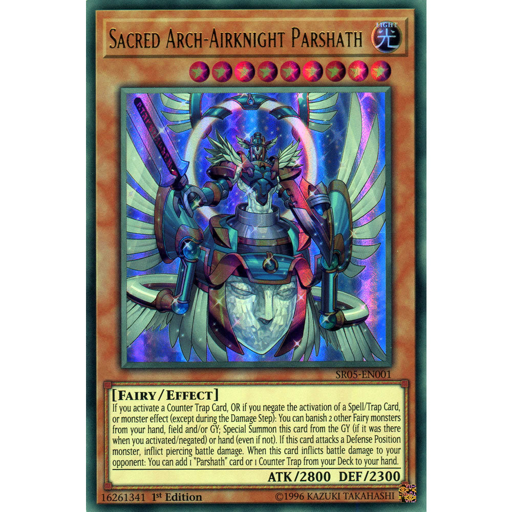 Sacred Arch-Airknight Parshath SR05-EN001 Yu-Gi-Oh! Card from the Wave of Light Set