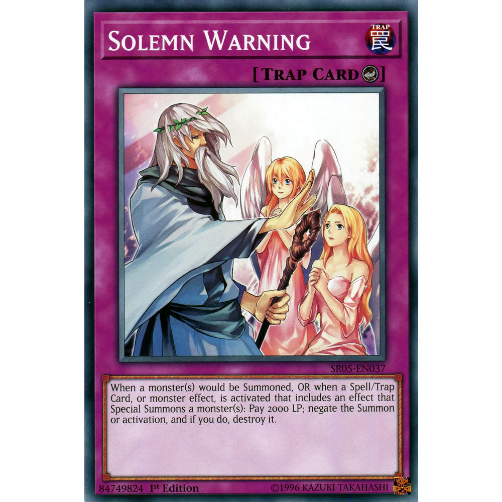 Solemn Warning SR05-EN037 Yu-Gi-Oh! Card from the Wave of Light Set