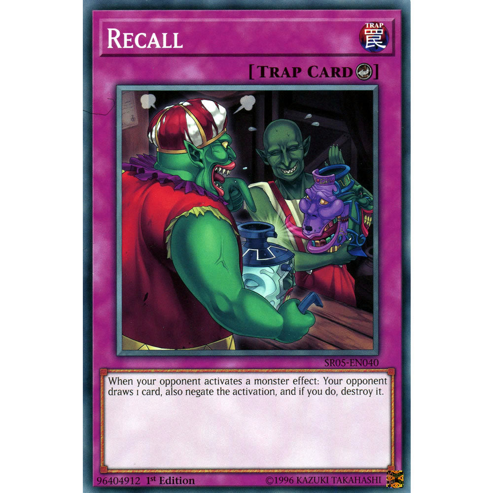 Recall SR05-EN040 Yu-Gi-Oh! Card from the Wave of Light Set