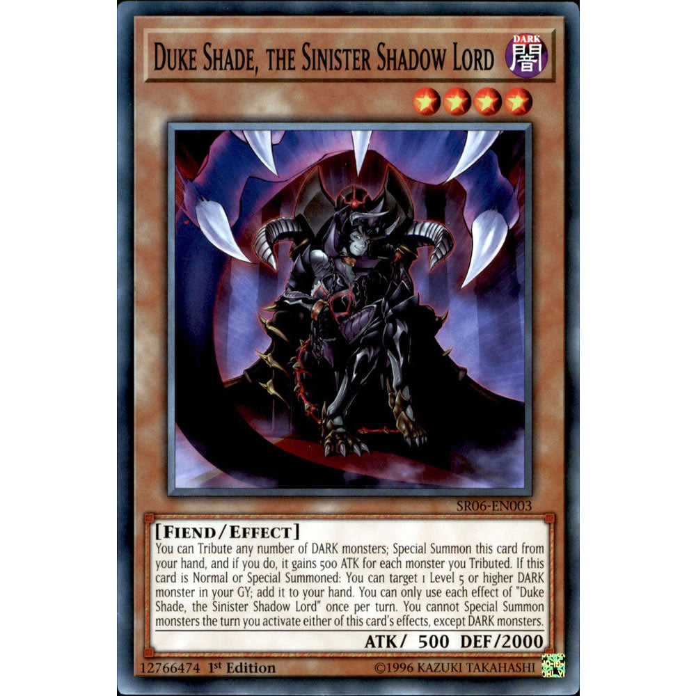 Duke Shade, the Sinister Shadow Lord SR06-EN003 Yu-Gi-Oh! Card from the Lair of Darkness Set