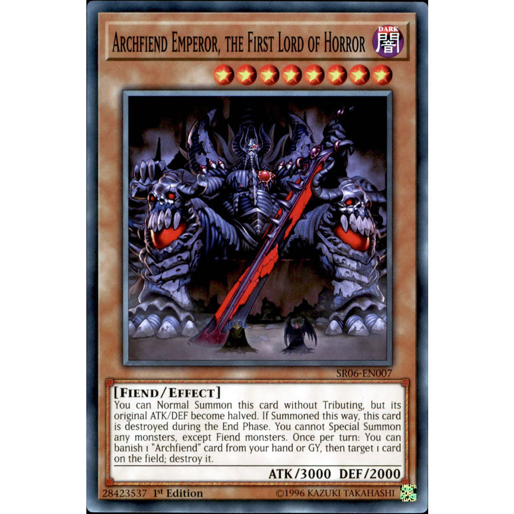 Archfiend Emperor, the First Lord of Horror SR06-EN007 Yu-Gi-Oh! Card from the Lair of Darkness Set