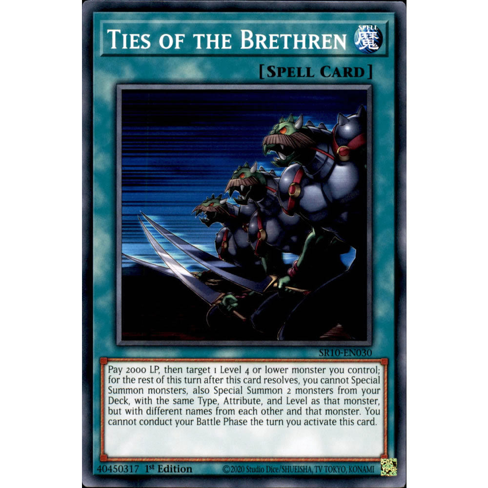 Ties of the Brethren SR10-EN030 Yu-Gi-Oh! Card from the Mechanized Madness Set