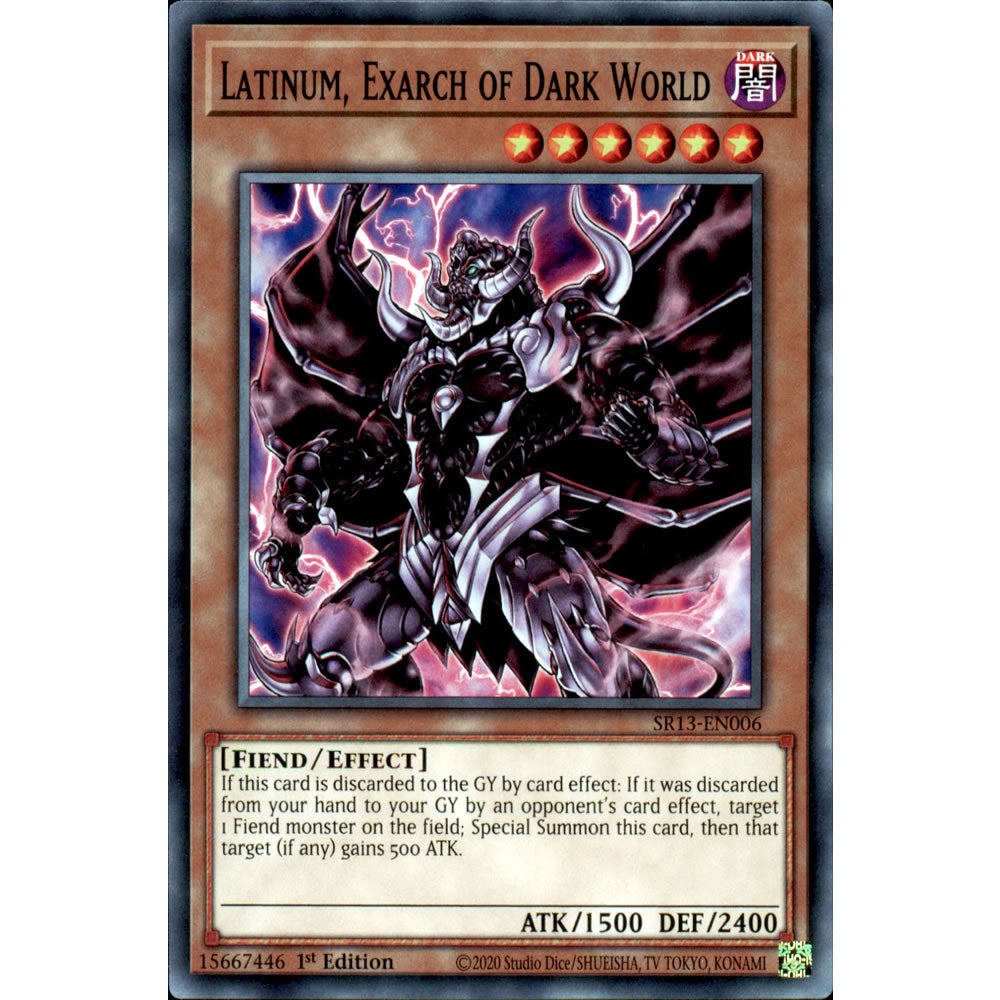 Latinum, Exarch of Dark World SR13-EN006 Yu-Gi-Oh! Card from the Dark World Set