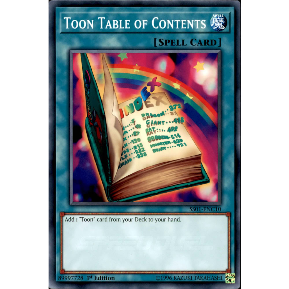 Toon Table of Contents SS01-ENC10 Yu-Gi-Oh! Card from the Speed Duel: Destiny Masters Set