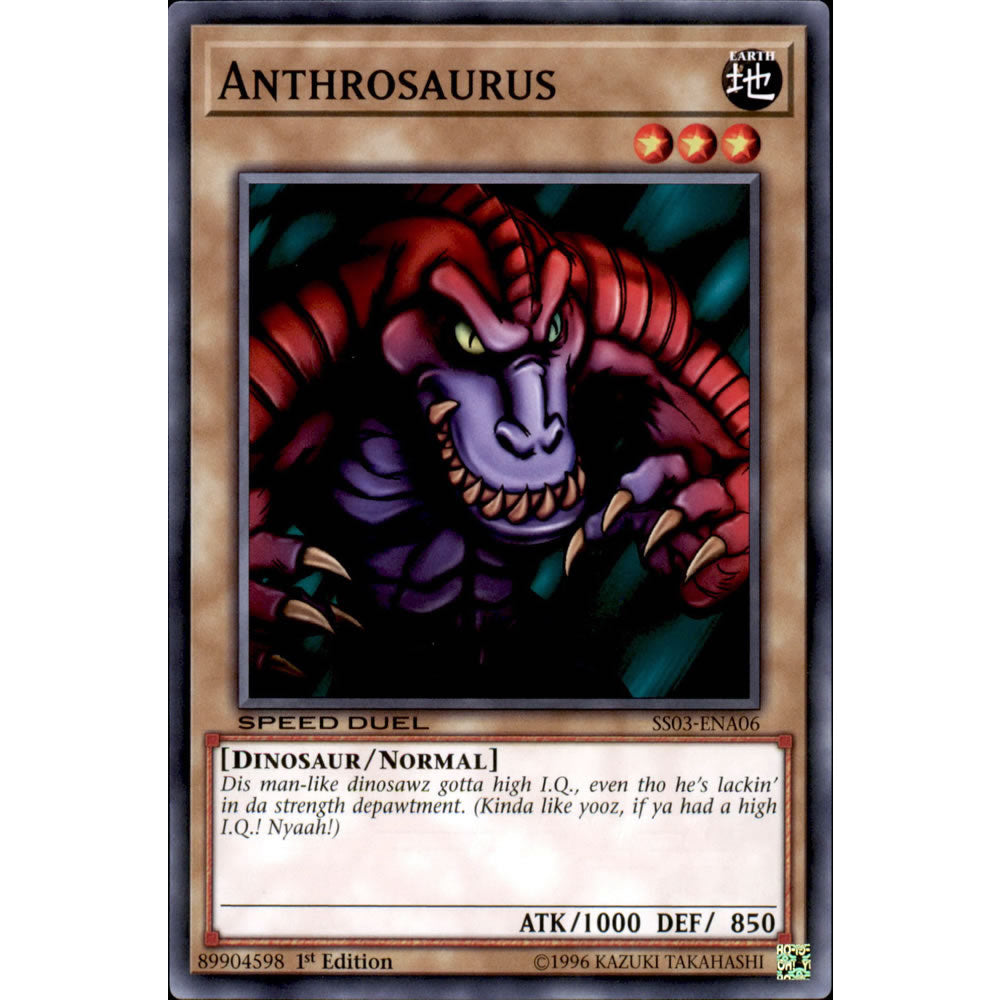Anthrosaurus SS03-ENA06 Yu-Gi-Oh! Card from the Speed Duel: Ultimate Predators Set