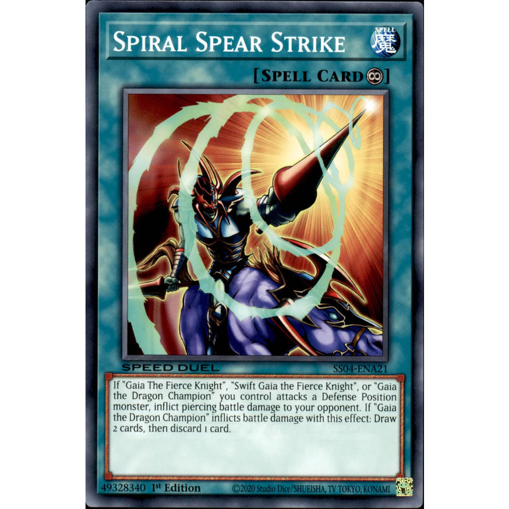 Spiral Spear Strike SS04-ENA21 Yu-Gi-Oh! Card from the Speed Duel: Match of the Millennium Set