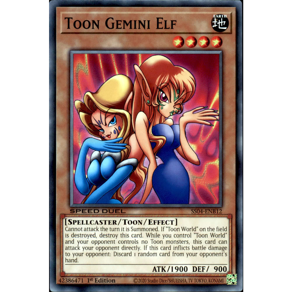 Toon Gemini Elf SS04-ENB12 Yu-Gi-Oh! Card from the Speed Duel: Match of the Millennium Set