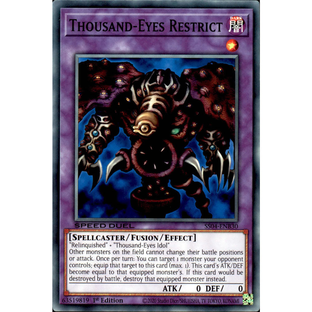 Thousand-Eyes Restrict SS04-ENB30 Yu-Gi-Oh! Card from the Speed Duel: Match of the Millennium Set