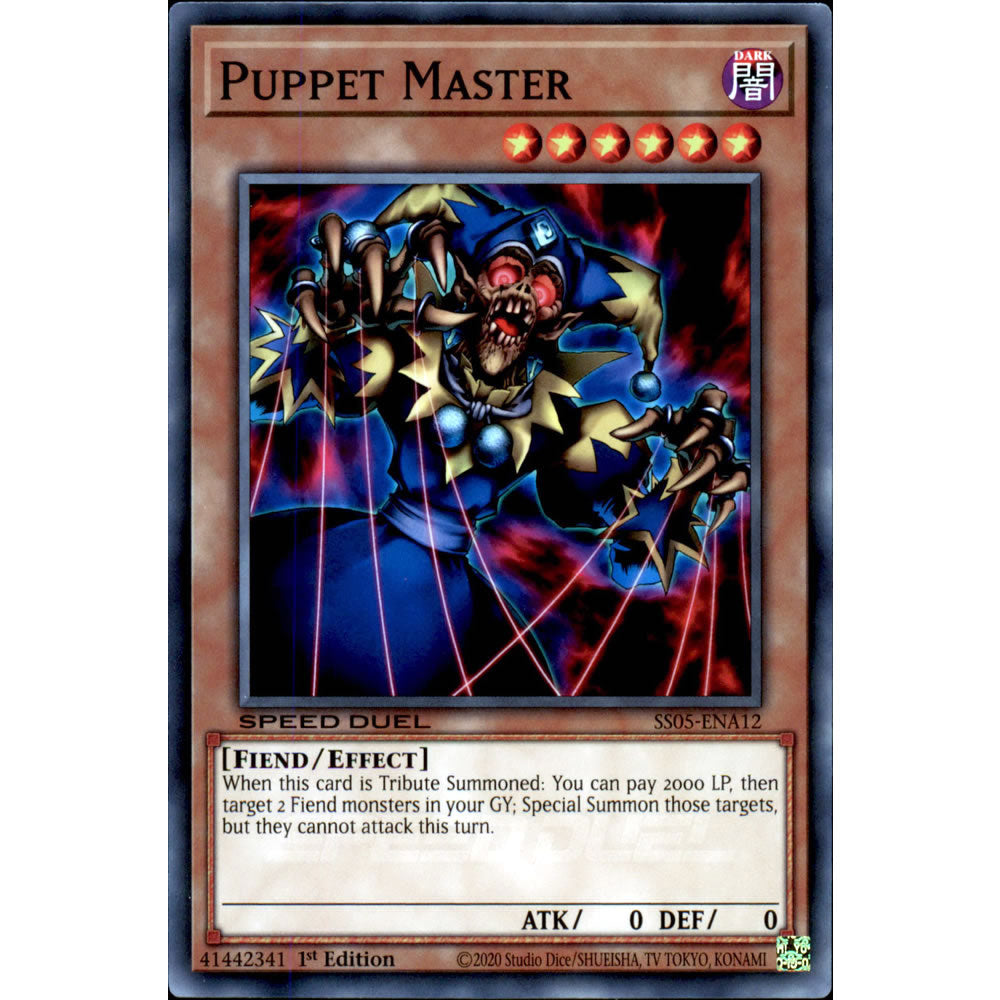 Puppet Master SS05-ENA12 Yu-Gi-Oh! Card from the Speed Duel: Twisted Nightmares Set