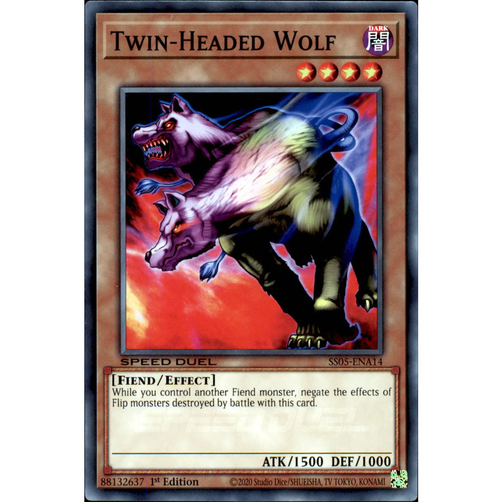 Twin-Headed Wolf SS05-ENA14 Yu-Gi-Oh! Card from the Speed Duel: Twisted Nightmares Set