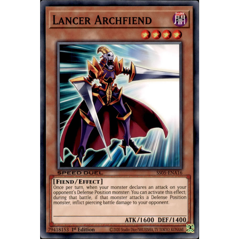Lancer Archfiend SS05-ENA16 Yu-Gi-Oh! Card from the Speed Duel: Twisted Nightmares Set