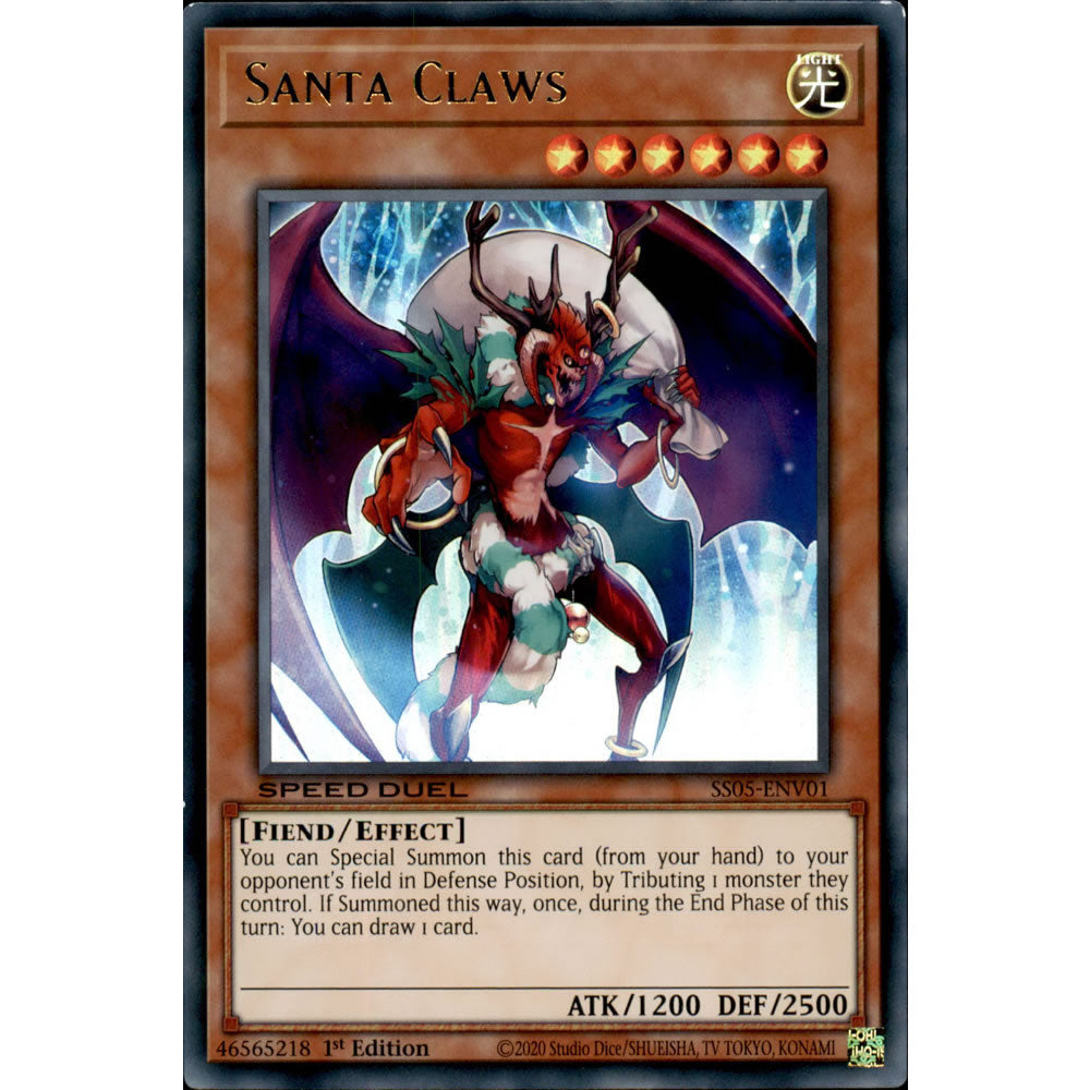 Santa Claws SS05-ENV01 Yu-Gi-Oh! Card from the Speed Duel: Twisted Nightmares Set