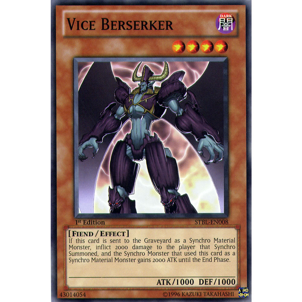 Vice Berserker STBL-EN008 Yu-Gi-Oh! Card from the Starstrike Blast Set