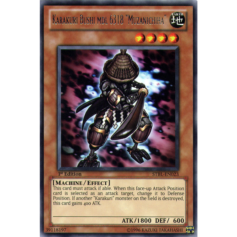 Karakuri Bushi MDL 6318 "Muzanichiha" STBL-EN023 Yu-Gi-Oh! Card from the Starstrike Blast Set