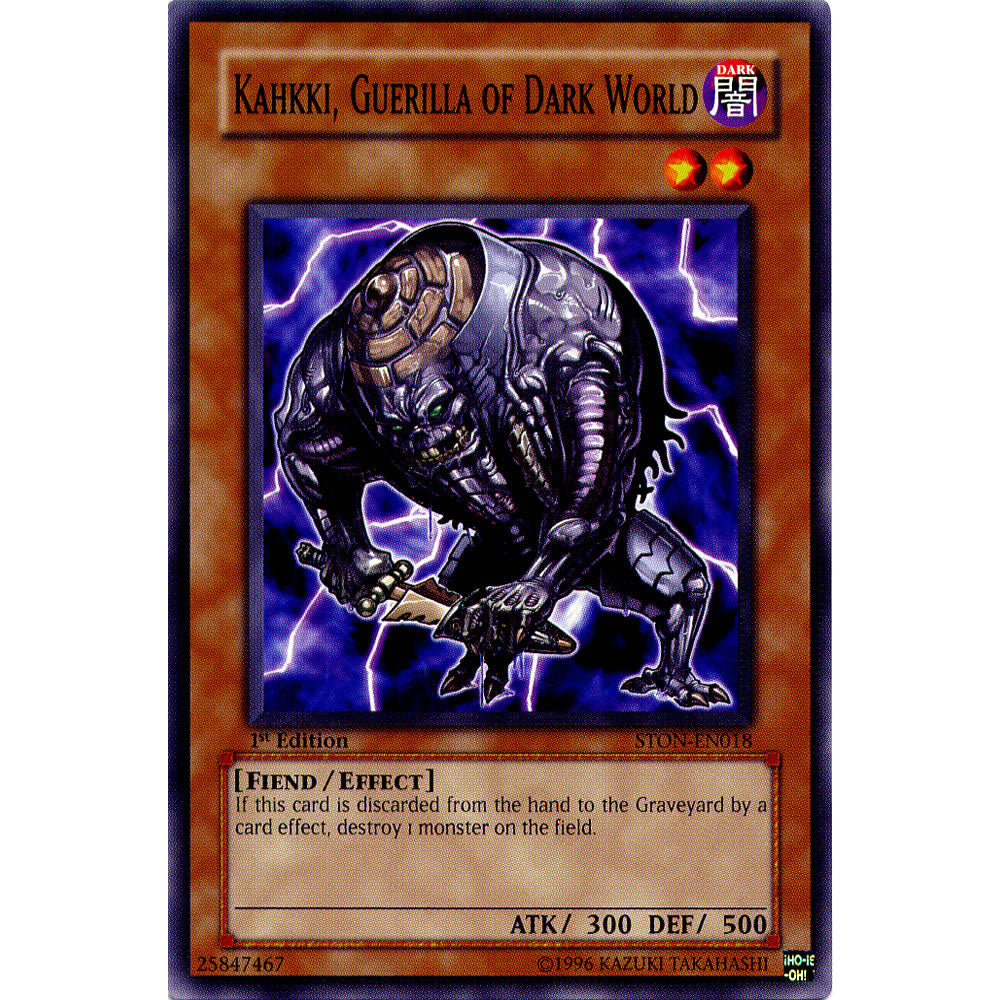 Kahkki, Guerilla of Dark World STON-EN018 Yu-Gi-Oh! Card from the Strike of Neos Set