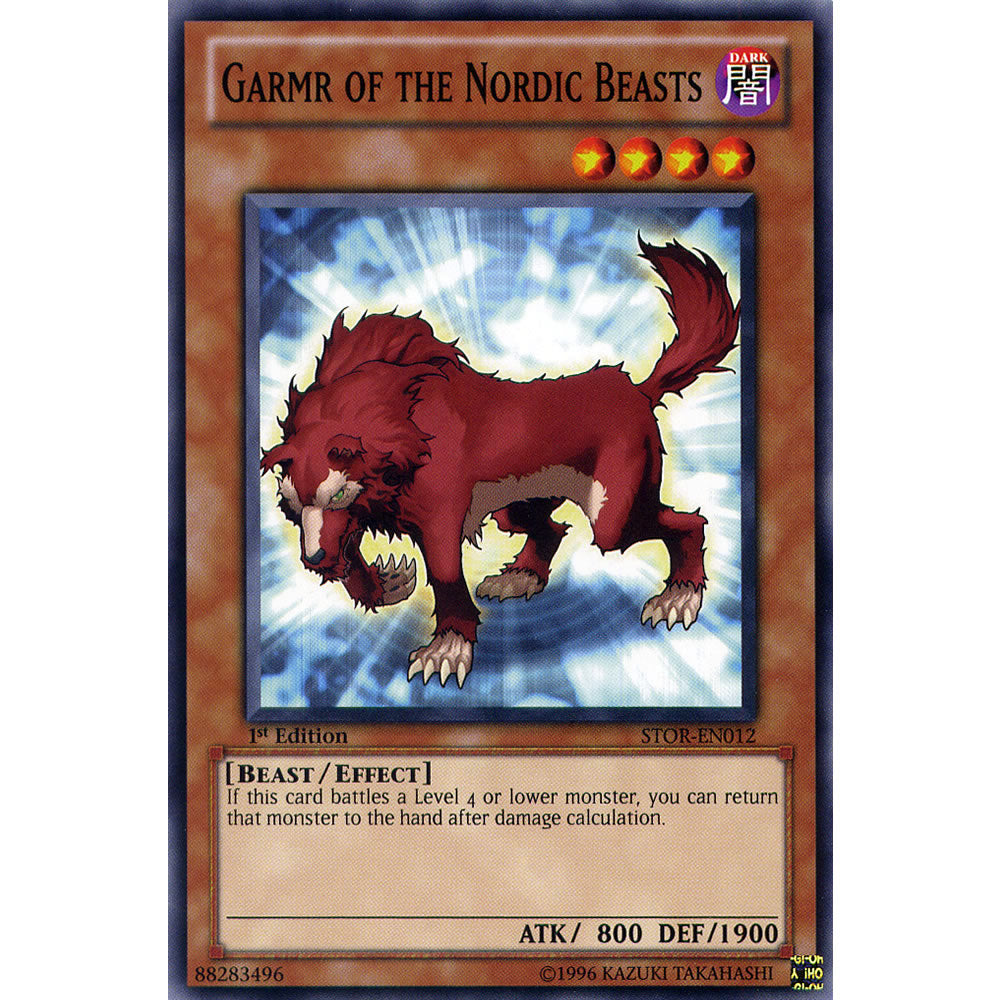 Garmr of The Nordic Beasts STOR-EN012 Yu-Gi-Oh! Card from the Storm of Ragnarok Set