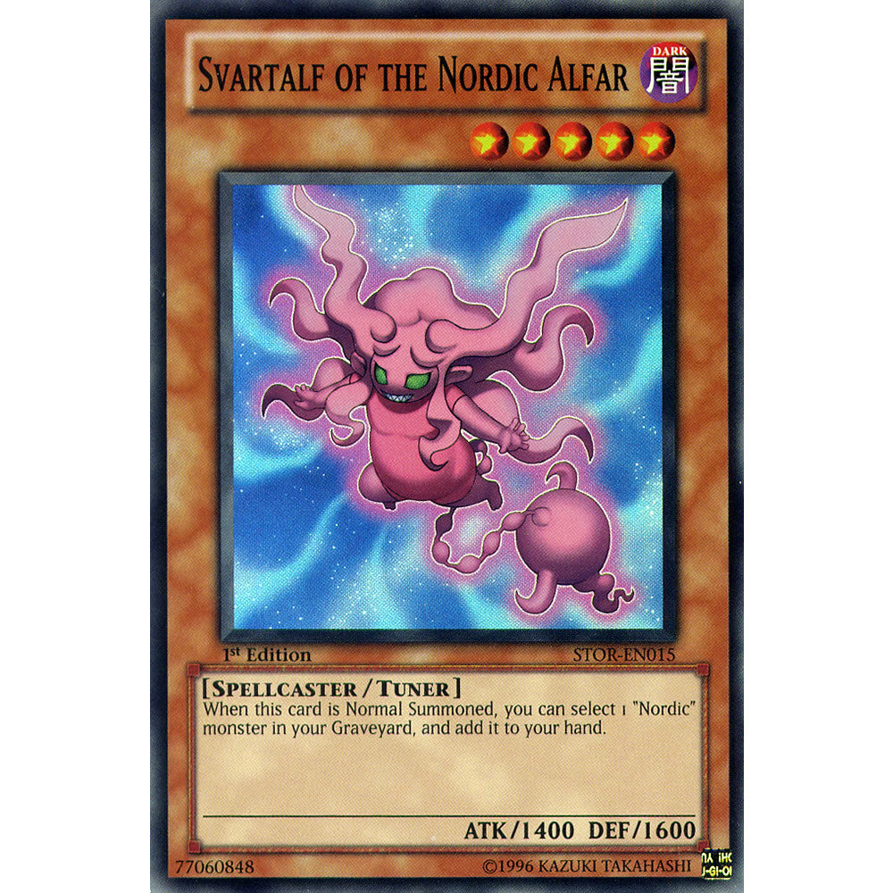 Svartalf of The Nordic Alfar STOR-EN015 Yu-Gi-Oh! Card from the Storm of Ragnarok Set