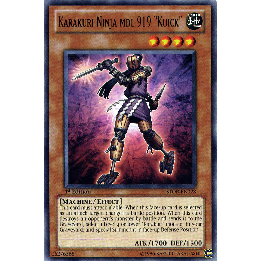 Karakuri Ninja MDL 919 "Kuick" STOR-EN028 Yu-Gi-Oh! Card from the Storm of Ragnarok Set