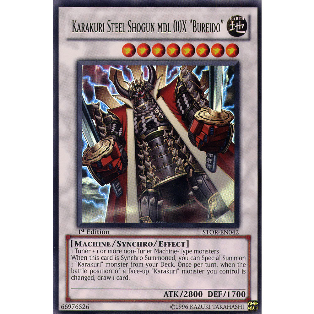 Karakuri Steel Shogun MDL 00X "Bureido" STOR-EN042 Yu-Gi-Oh! Card from the Storm of Ragnarok Set