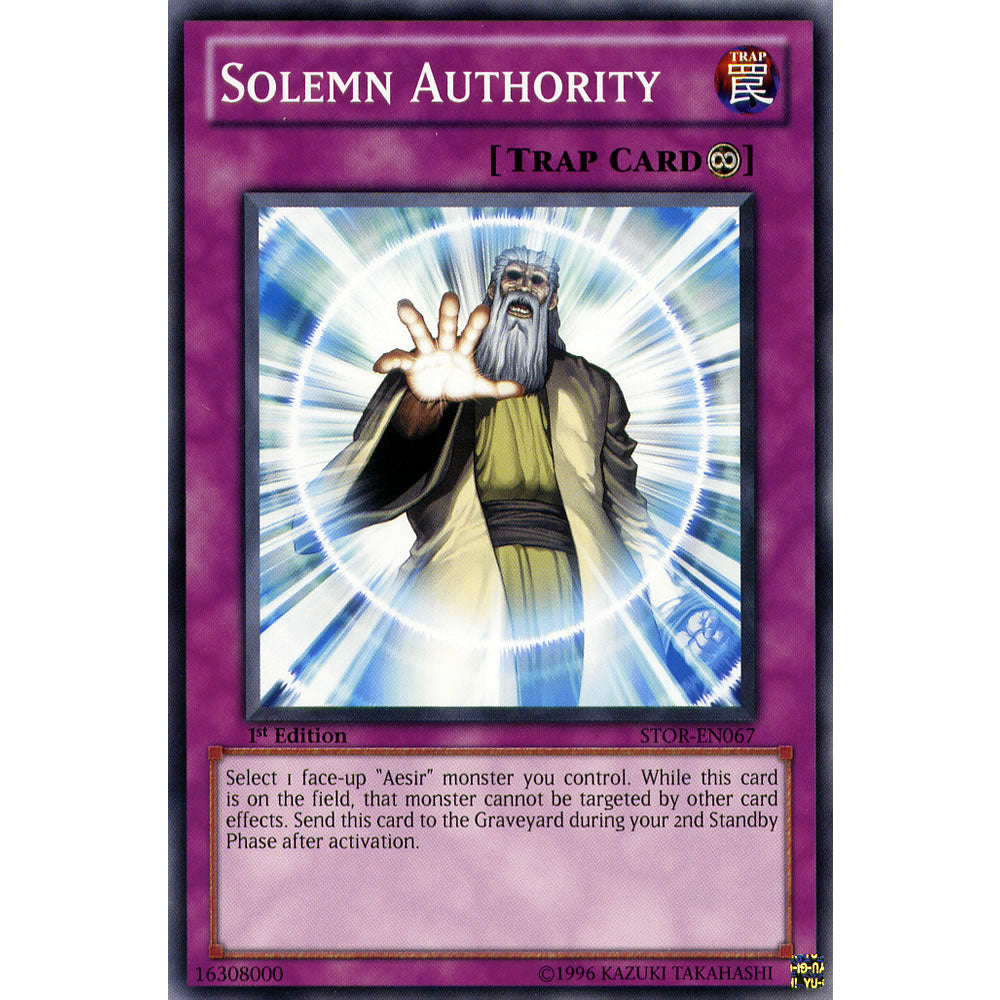 Solemn Authority STOR-EN067 Yu-Gi-Oh! Card from the Storm of Ragnarok Set