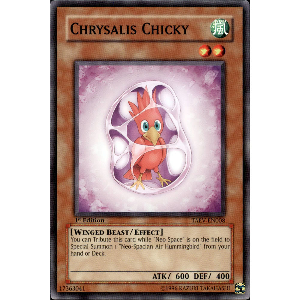 Chrysalis Chicky TAEV-EN008 Yu-Gi-Oh! Card from the Tactical Evolution Set