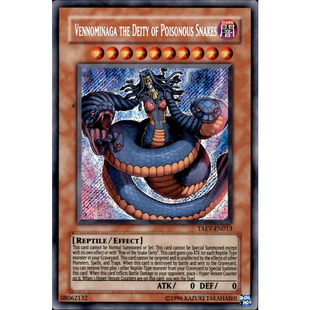 Vennominaga the Deity of Poisonous Snakes TAEV-EN013 Yu-Gi-Oh! Card from the Tactical Evolution Set