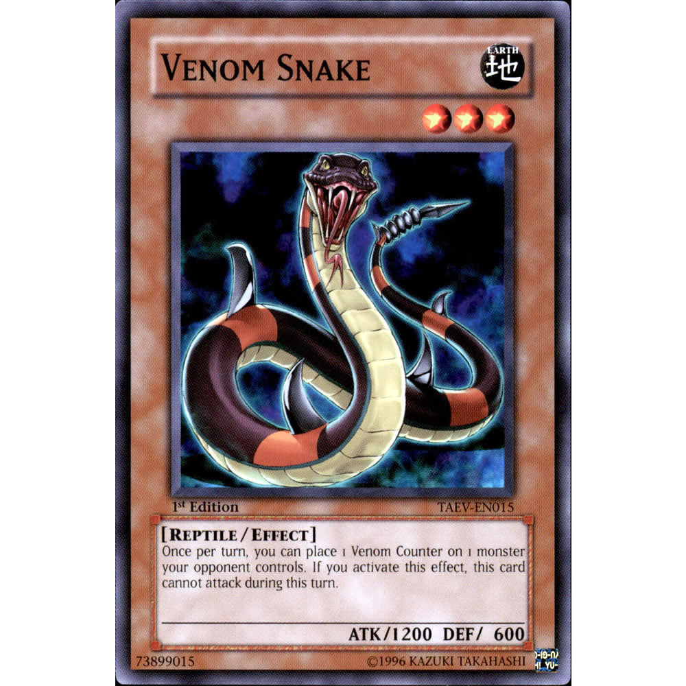 Venom Snake TAEV-EN015 Yu-Gi-Oh! Card from the Tactical Evolution Set