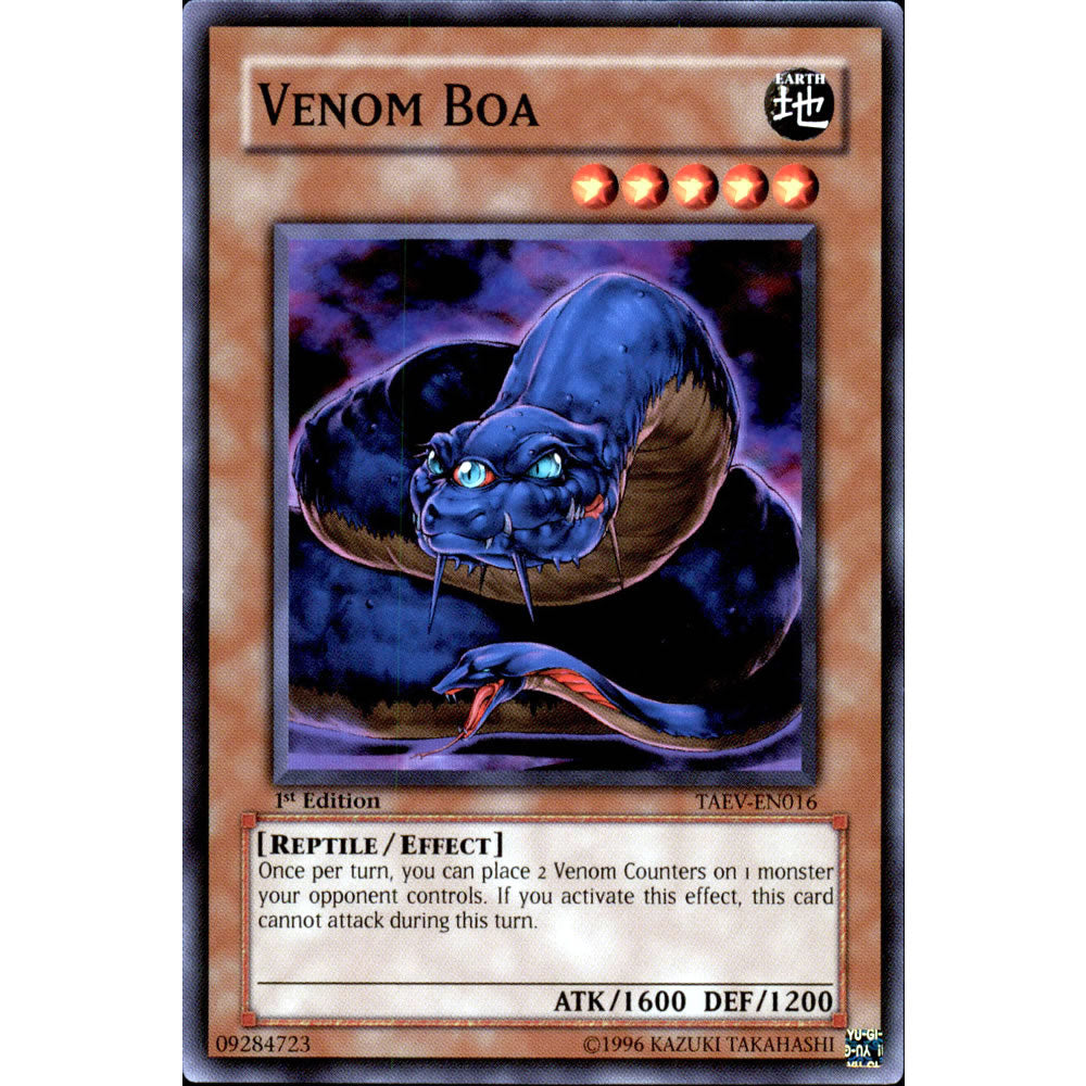 Venom Boa TAEV-EN016 Yu-Gi-Oh! Card from the Tactical Evolution Set