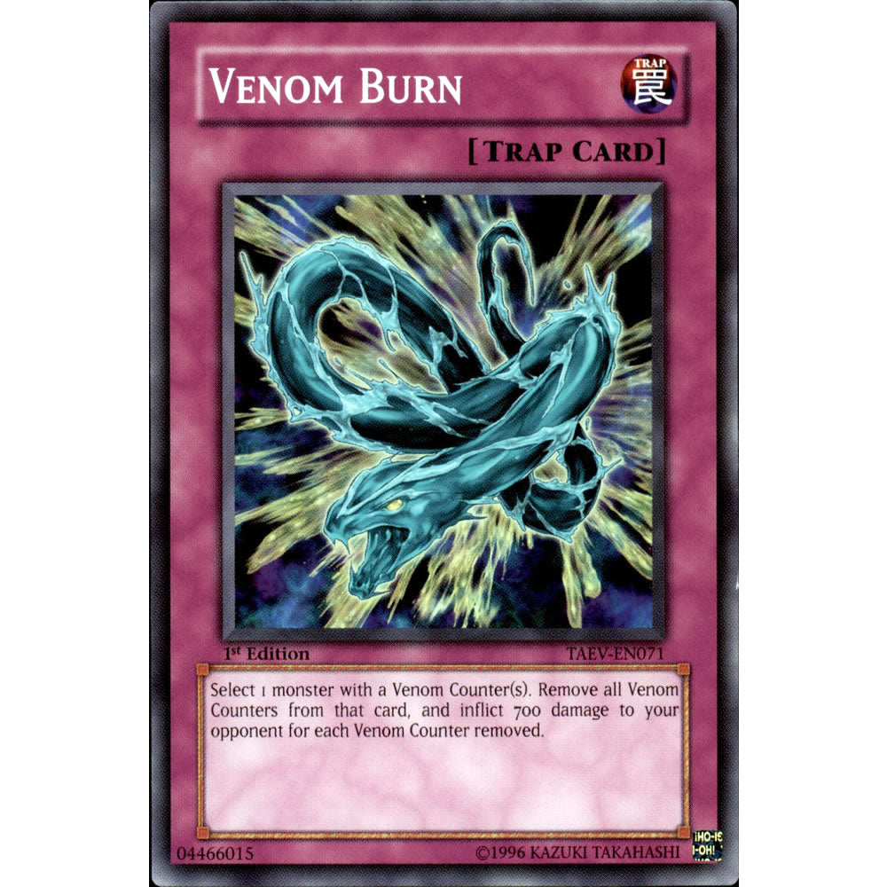 Venom Burn TAEV-EN071 Yu-Gi-Oh! Card from the Tactical Evolution Set