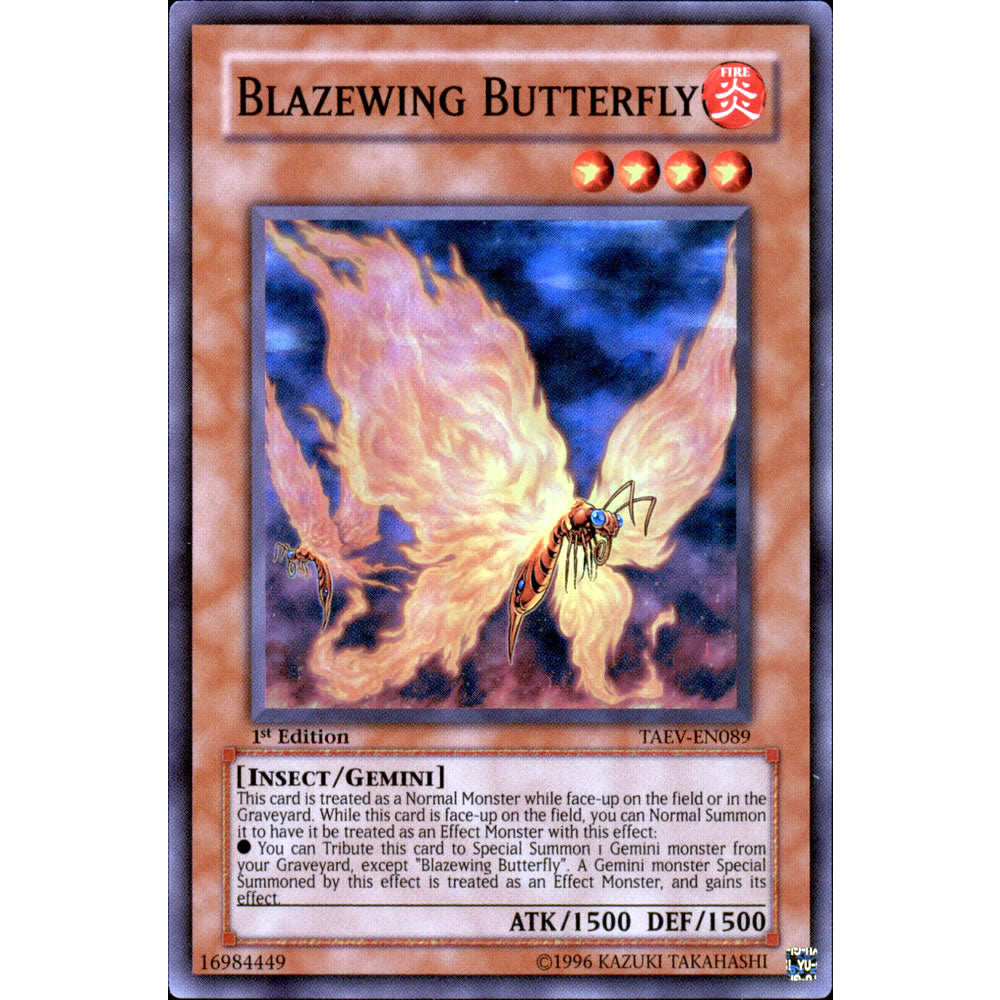 Blazewing Butterfly TAEV-EN089 Yu-Gi-Oh! Card from the Tactical Evolution Set