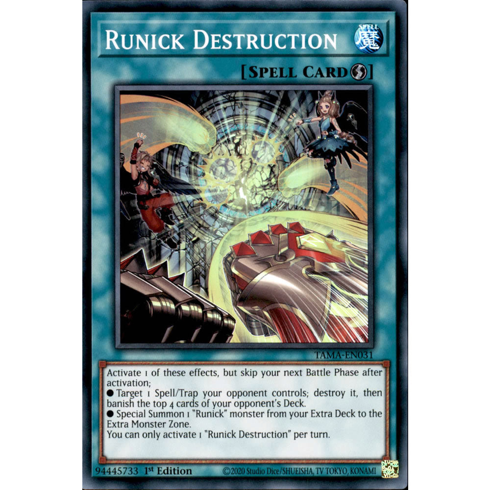 Runick Destruction TAMA-EN031 Yu-Gi-Oh! Card from the Tactical Masters Set