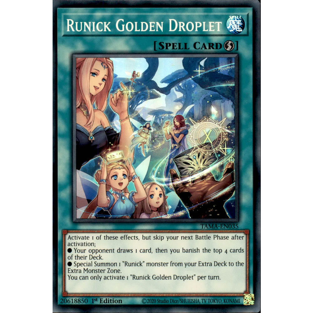 Runick Golden Droplet TAMA-EN035 Yu-Gi-Oh! Card from the Tactical Masters Set
