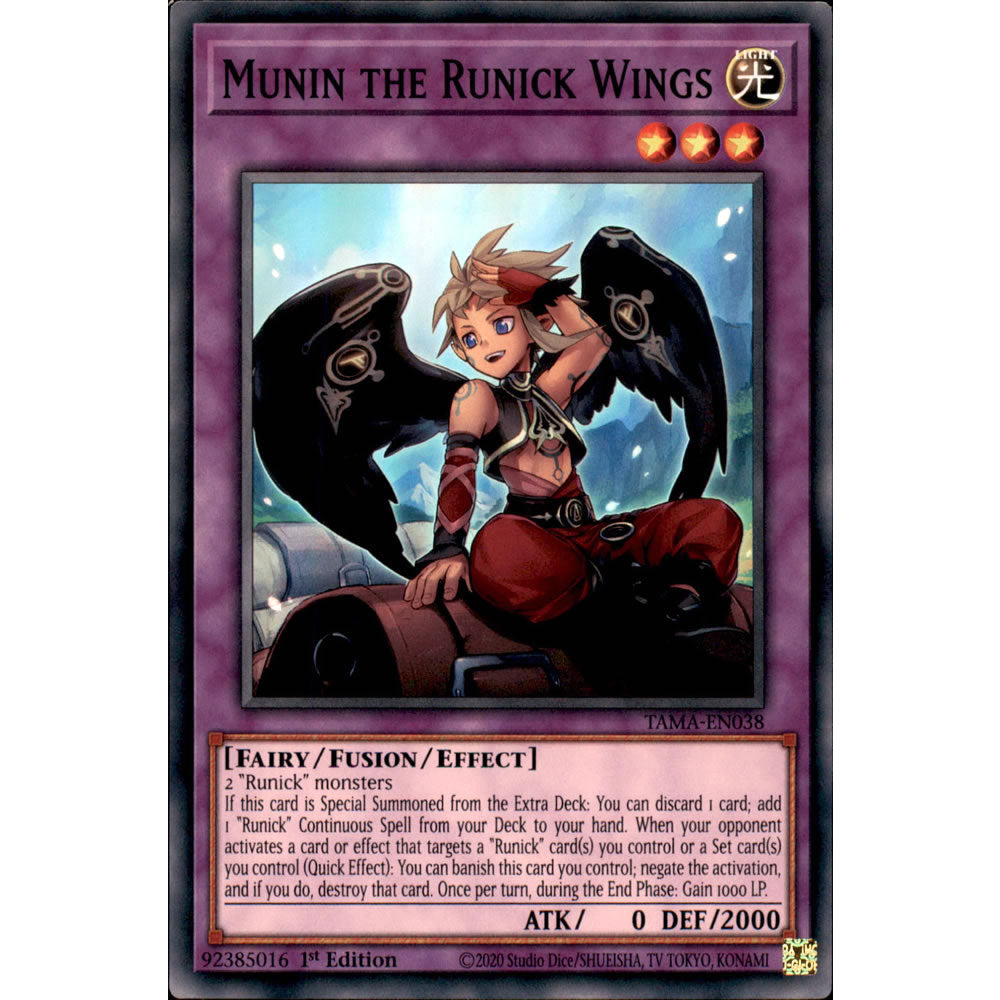 Munin the Runick Wings TAMA-EN038 Yu-Gi-Oh! Card from the Tactical Masters Set