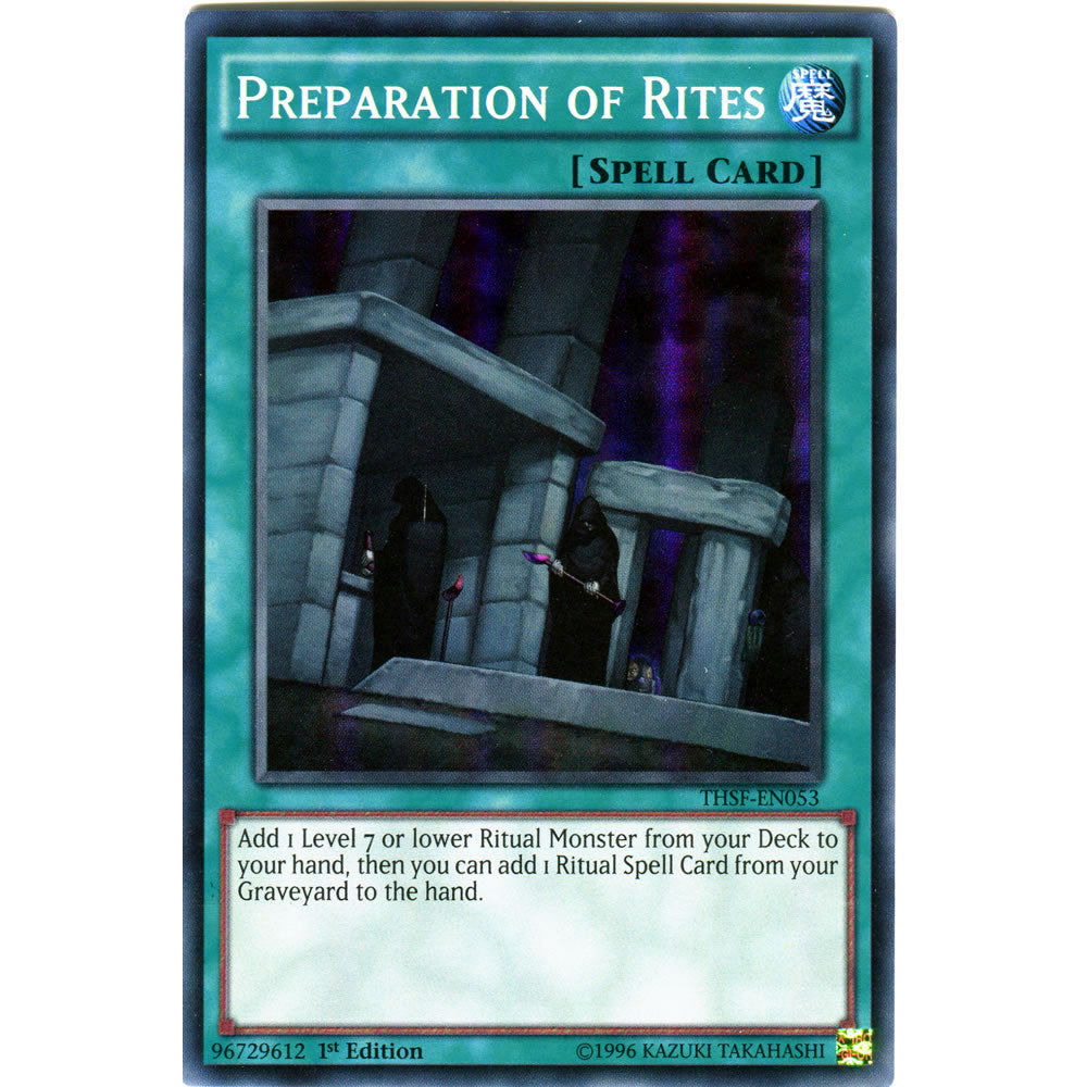 Preparation of Rites THSF-EN053 Yu-Gi-Oh! Card from the The Secret Forces  Set