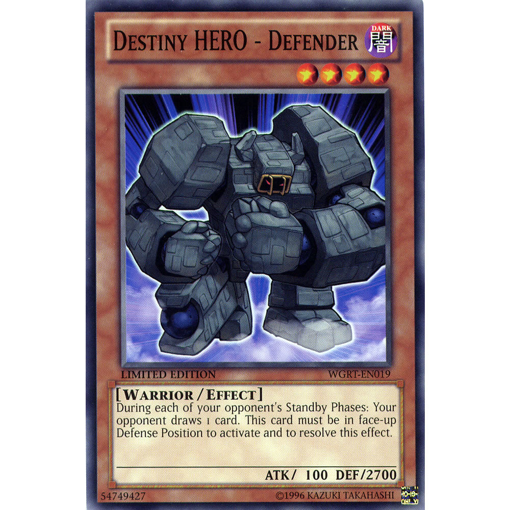 Destiny Hero - Defender WGRT-EN019 Yu-Gi-Oh! Card from the War of the Giants Reinforcements Set