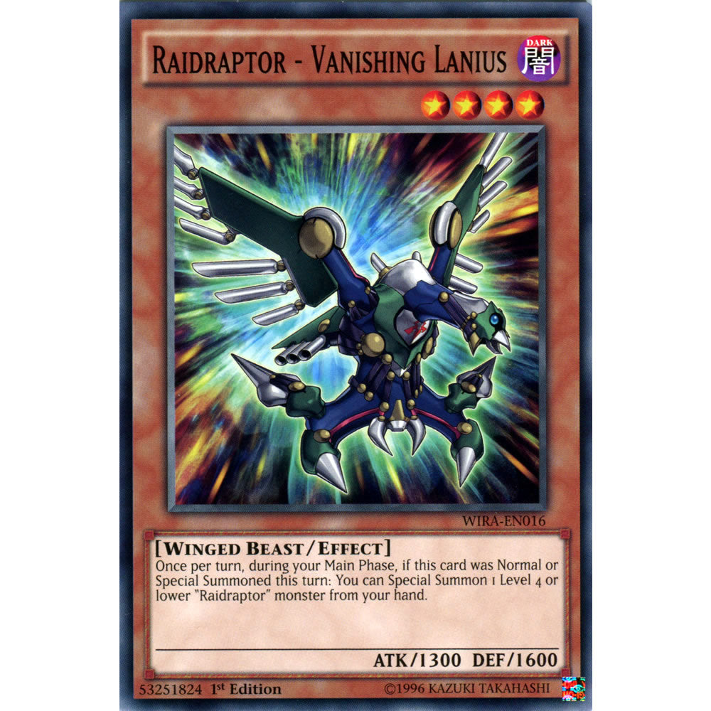 Raidraptor - Vanishing Lanius WIRA-EN016 Yu-Gi-Oh! Card from the Wing Raiders Set