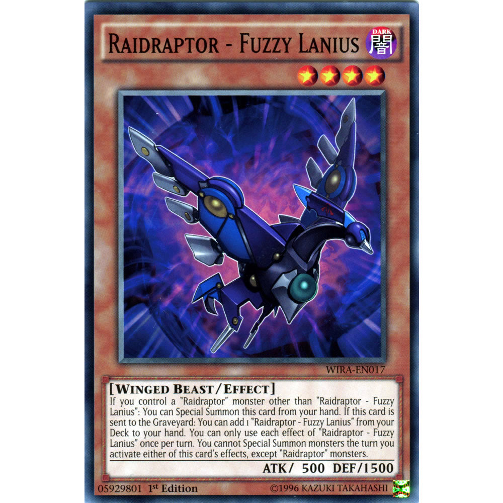 Raidraptor - Fuzzy Lanius WIRA-EN017 Yu-Gi-Oh! Card from the Wing Raiders Set