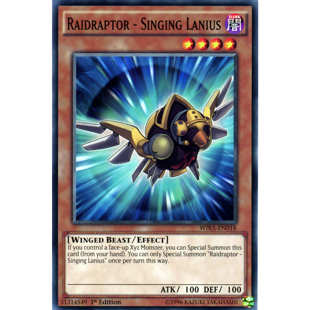Raidraptor - Singing Lanius WIRA-EN018 Yu-Gi-Oh! Card from the Wing Raiders Set